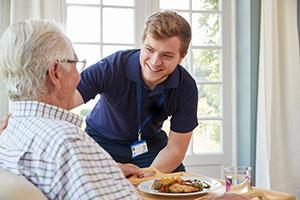 LOROS Hospice carer with resident
