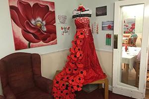Longmore Poppy gown created by care home in tribute to veterans