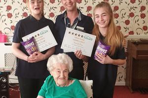 Chris, Hannah and Molly with their work experience week awards