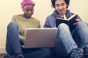 social work apprenticeship - two apprentices studying