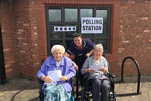 Care home residents cast their vote in European election
