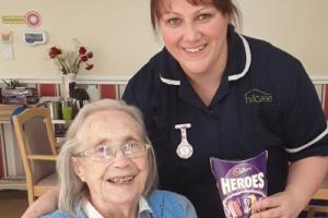 Staff and resident at International Nurses Day