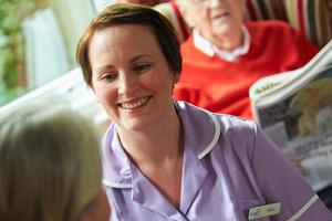 Nightingales care services worker and resident